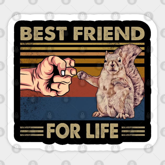 Scurry and Snuggle Squirrel Best Friend For Life Tee for Nature Lovers Sticker by Merle Huisman